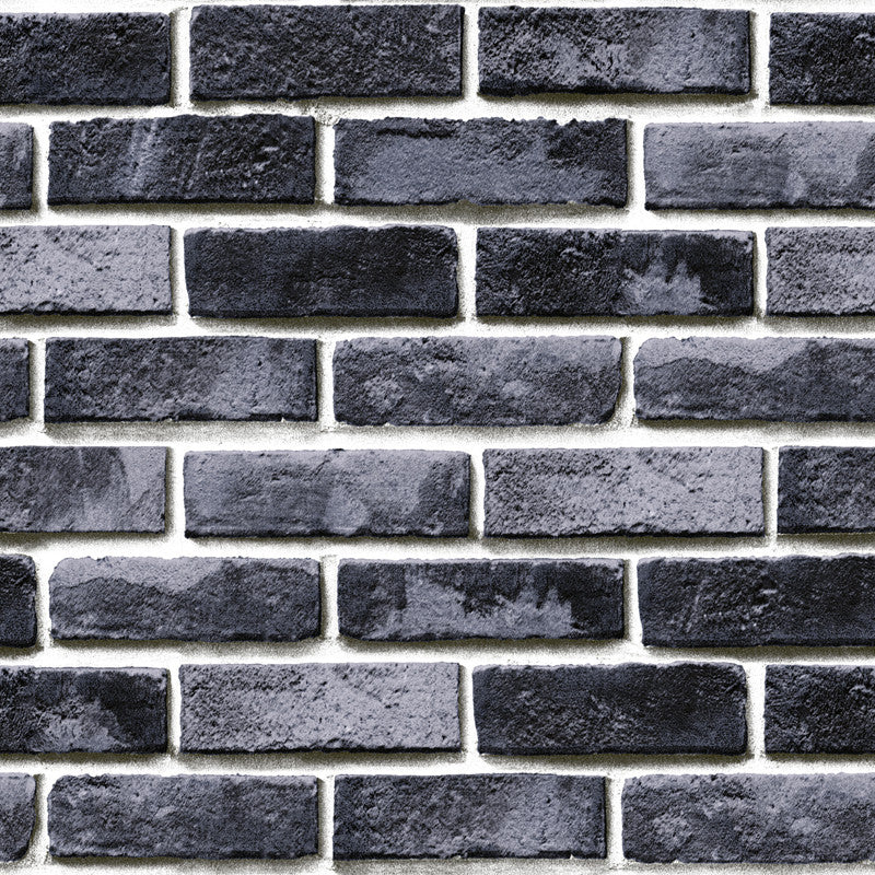 Brick and Mortar Wallpaper in Dark Color Countryside Wall Art for Restaurant, Washable Clearhalo 'Country wall decor' 'Rustic' 'Wallpaper' Wall Decor' 1392537