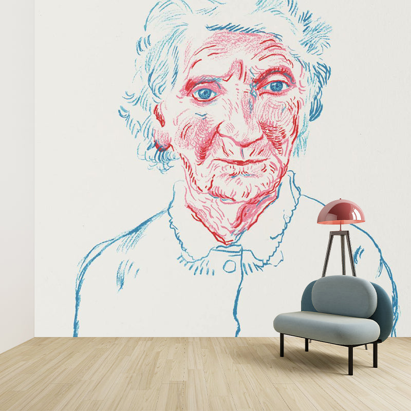 Portrait of Mother III Mural Artistry Moisture Resistant Living Room Wall Covering, Custom Size Clearhalo 'Wall Decor' 'Wall Mural' 1393403