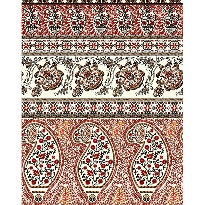 Red Brown Floral Printed Murals Wallpaper Waterproofing Wall Decor for Living Room Clearhalo 'Wall Decor' 'Wall Mural' 1393490