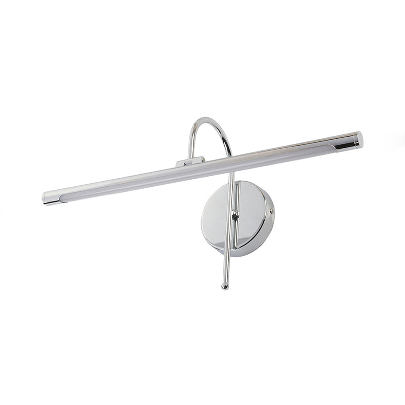 Contemporary LED Wall Lamp with Metal Shade Black/Nickel Tubular Shaped Vanity Lamp over Mirror, 16"/20" Diameter Clearhalo 'Cast Iron' 'Glass' 'Industrial' 'Modern wall lights' 'Modern' 'Tiffany' 'Traditional wall lights' 'Vanity Lights' 'Wall Lights' Lighting' 139666
