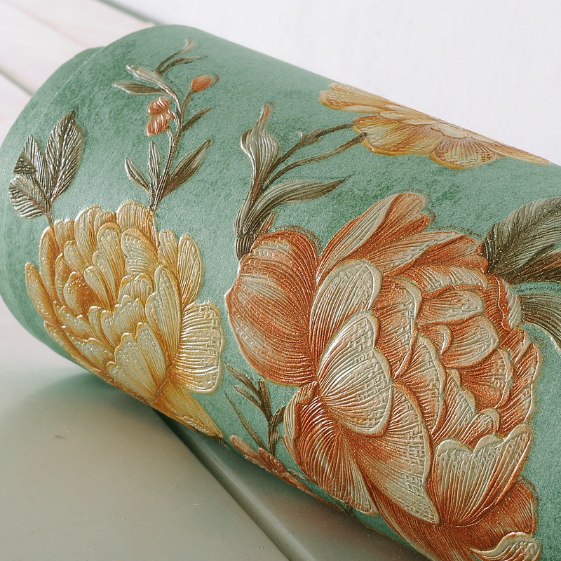 Enchanting Blossoming Peony Wallpaper for Bedroom, Pastel Color, 33' L x 20.5" W Clearhalo 'Country wall decor' 'Rustic' 'Wallpaper' Wall Decor' 1397097