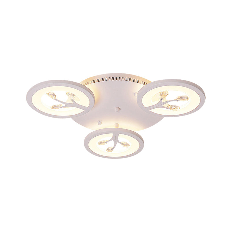 Acrylic Tree Flush Mount Ceiling Light Modern LED 3/6/9-Light Ceiling Lighting Fixture with Crystal Accents in Warm/White/Natural Light Clearhalo 'Ceiling Lights' 'Close To Ceiling Lights' 'Close to ceiling' 'Semi-flushmount' Lighting' 1401821