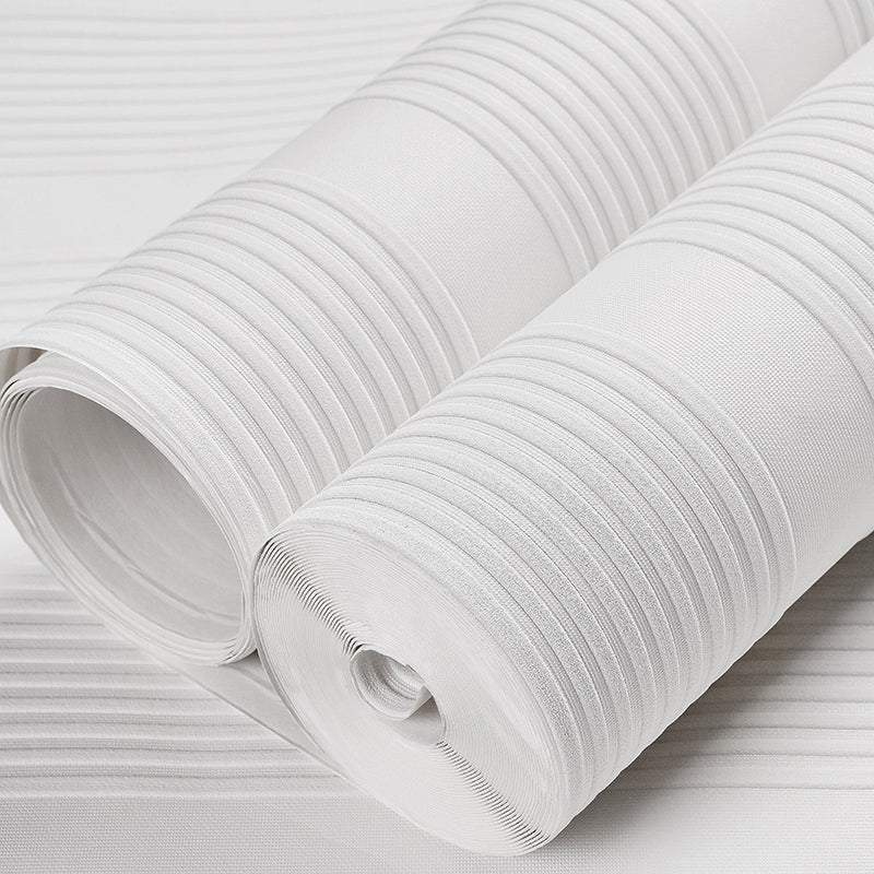 Non-Woven White Wallpaper Simple Stripes Wall Covering for Living Room, 33' x 20.5" Clearhalo 'Modern wall decor' 'Modern' 'Wallpaper' Wall Decor' 1410215