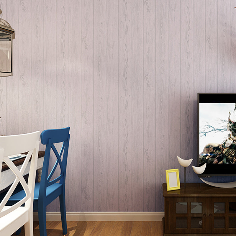 Pastel Color Wood Wallpaper Stain Resistant Wall Covering for Living Room, Non-Pasted Light Gray Clearhalo 'Country wall decor' 'Rustic' 'Wallpaper' Wall Decor' 1410252