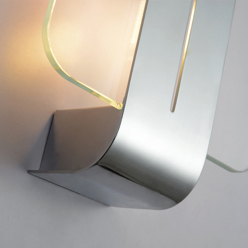 1 Light LED Bathroom Wall Sconce with Square Clear Glass Shade Nickel Wall Lamp in Warm/White Light Clearhalo 'Cast Iron' 'Glass' 'Industrial' 'Modern wall lights' 'Modern' 'Tiffany' 'Traditional wall lights' 'Wall Lamps & Sconces' 'Wall Lights' Lighting' 141388