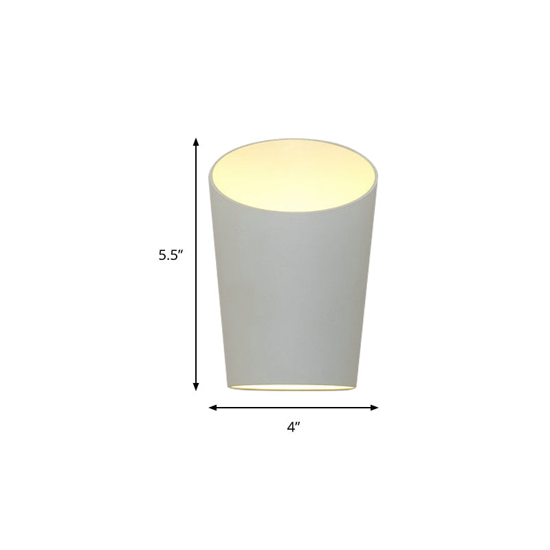 Minimalist Tube Metal Wall Lamp Integrated LED Sconce Lighting in White for Bedroom, Warm/White Lighting Clearhalo 'Cast Iron' 'Glass' 'Industrial' 'Modern wall lights' 'Modern' 'Tiffany' 'Traditional wall lights' 'Wall Lamps & Sconces' 'Wall Lights' Lighting' 141411