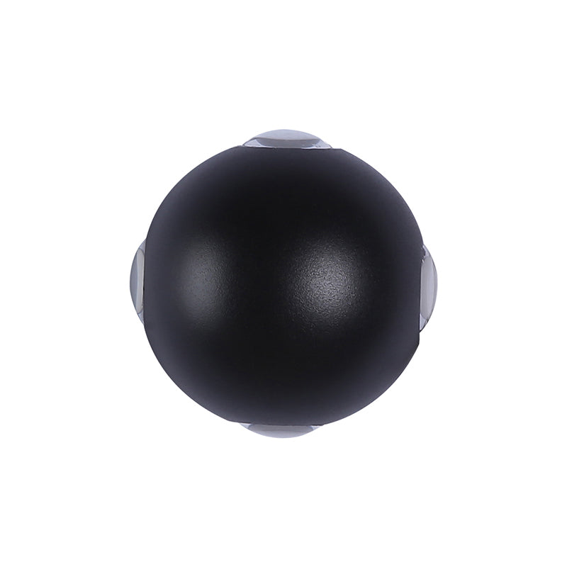 Rounded Shade Porch Wall Lamp Aluminum Warm/White Lighting LED Modern Stylish Sconce Lighting Fixture in Black Clearhalo 'Cast Iron' 'Glass' 'Industrial' 'Modern wall lights' 'Modern' 'Tiffany' 'Traditional wall lights' 'Wall Lamps & Sconces' 'Wall Lights' Lighting' 141452