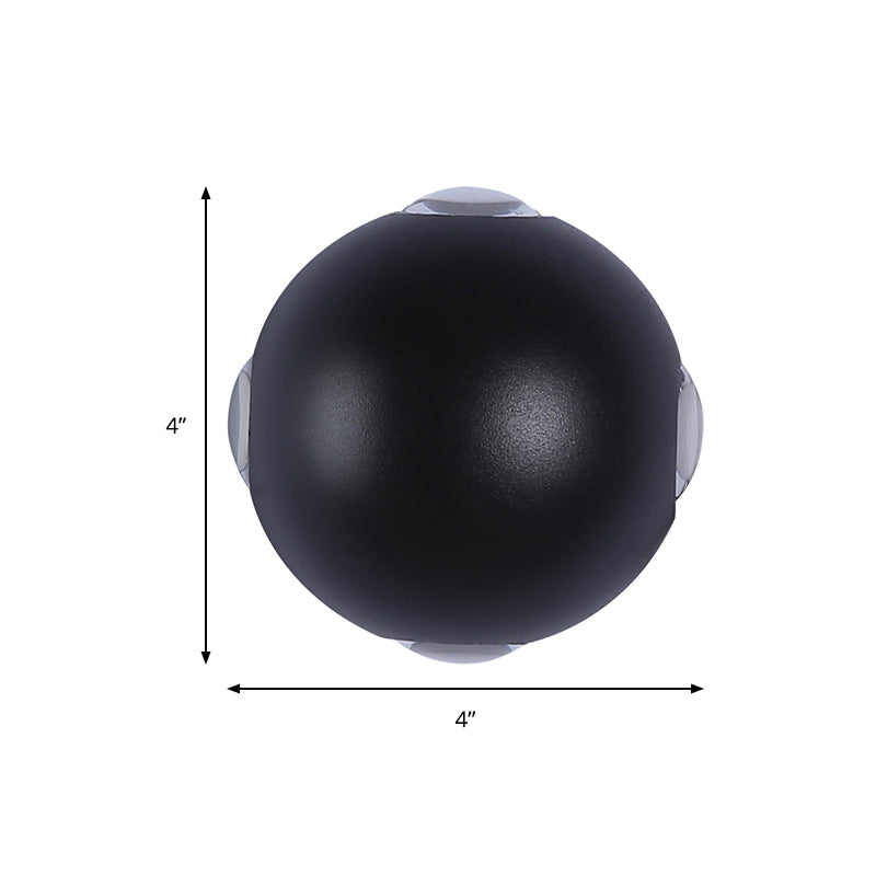 Rounded Shade Porch Wall Lamp Aluminum Warm/White Lighting LED Modern Stylish Sconce Lighting Fixture in Black Clearhalo 'Cast Iron' 'Glass' 'Industrial' 'Modern wall lights' 'Modern' 'Tiffany' 'Traditional wall lights' 'Wall Lamps & Sconces' 'Wall Lights' Lighting' 141455