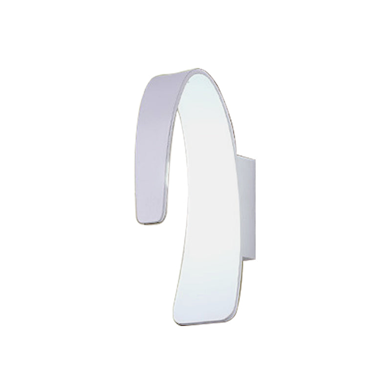 Aluminum Arc Wall Light Fixture Simple Style Warm/White Light LED White Sconce Lighting for Living Room Clearhalo 'Cast Iron' 'Glass' 'Industrial' 'Modern wall lights' 'Modern' 'Tiffany' 'Traditional wall lights' 'Wall Lamps & Sconces' 'Wall Lights' Lighting' 141655