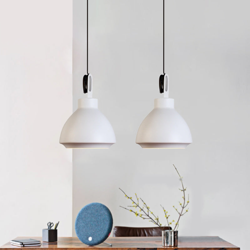 1 Head Ceiling Hanging Lamp with Dome Shade Metal Nordic Style Living Room Pendant Light in Black/Grey Clearhalo 'Ceiling Lights' 'Modern Pendants' 'Modern' 'Pendant Lights' 'Pendants' Lighting' 1416847