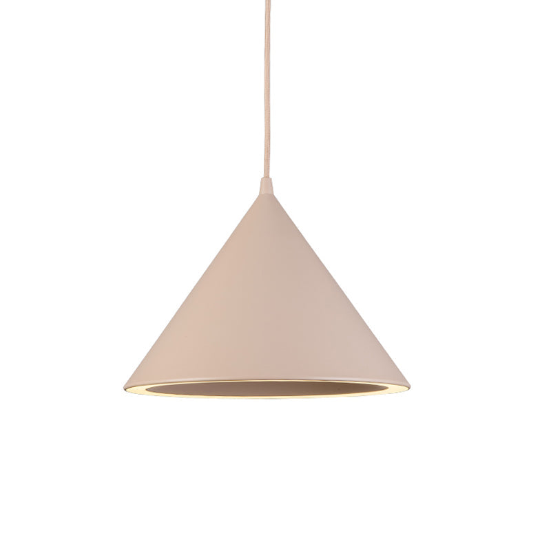 10"/12.5" Diameter 1 Light Conical Hanging Lamp Nordic Stylish Black/Blue Metal Pendant Light over Table Clearhalo 'Ceiling Lights' 'Modern Pendants' 'Modern' 'Pendant Lights' 'Pendants' Lighting' 1416862