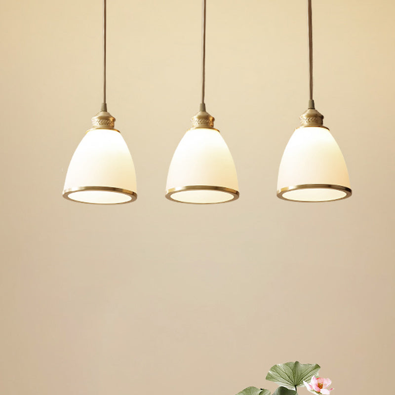Single-Bulb Dome Pendant Lighting Factory Black/Brass Frosted Glass Hanging Light Fixture Brass Clearhalo 'Ceiling Lights' 'Glass shade' 'Glass' 'Industrial Pendants' 'Industrial' 'Middle Century Pendants' 'Pendant Lights' 'Pendants' 'Tiffany' Lighting' 1417978