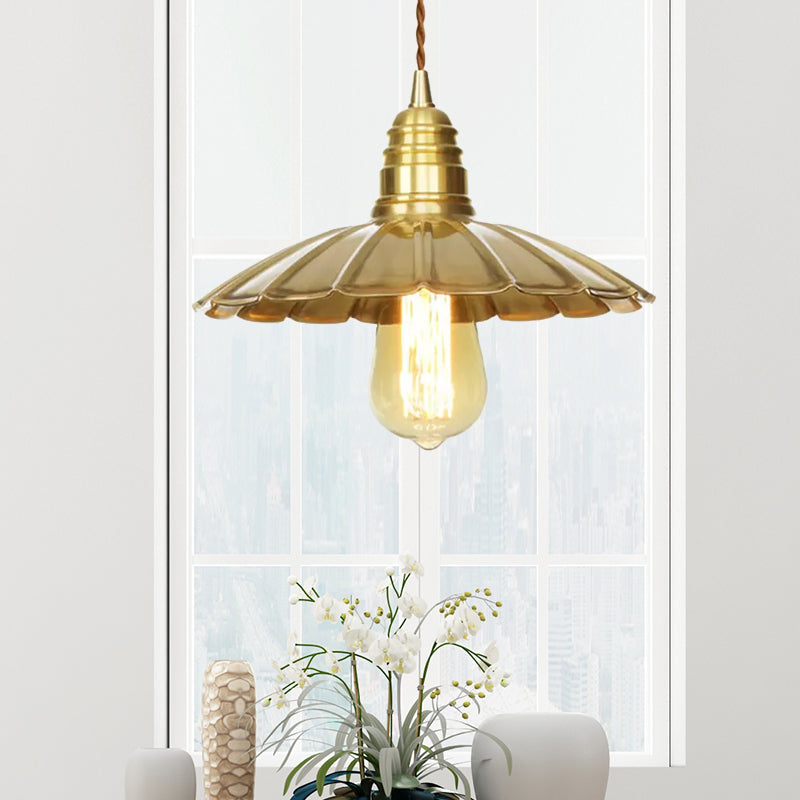 9.5"/8" W 1 Bulb Ceiling Fixture with Amber Glass Shade Mid-Century Dining Table Pendant Light in Brass Clearhalo 'Art Deco Pendants' 'Cast Iron' 'Ceiling Lights' 'Ceramic' 'Crystal' 'Industrial Pendants' 'Industrial' 'Metal' 'Middle Century Pendants' 'Pendant Lights' 'Pendants' 'Tiffany' Lighting' 1418642
