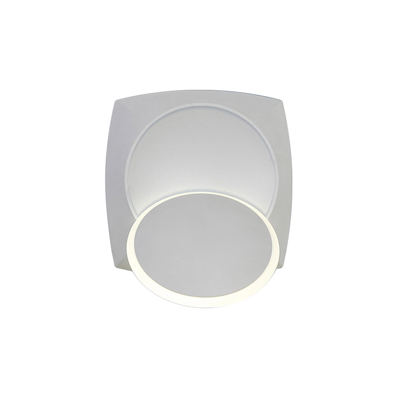 Rotatable Squared Metallic Wall Sconce Minimalism LED White Wall Mounted Lamp in Warm/White Lighting Clearhalo 'Cast Iron' 'Glass' 'Industrial' 'Modern wall lights' 'Modern' 'Tiffany' 'Traditional wall lights' 'Wall Lamps & Sconces' 'Wall Lights' Lighting' 141881