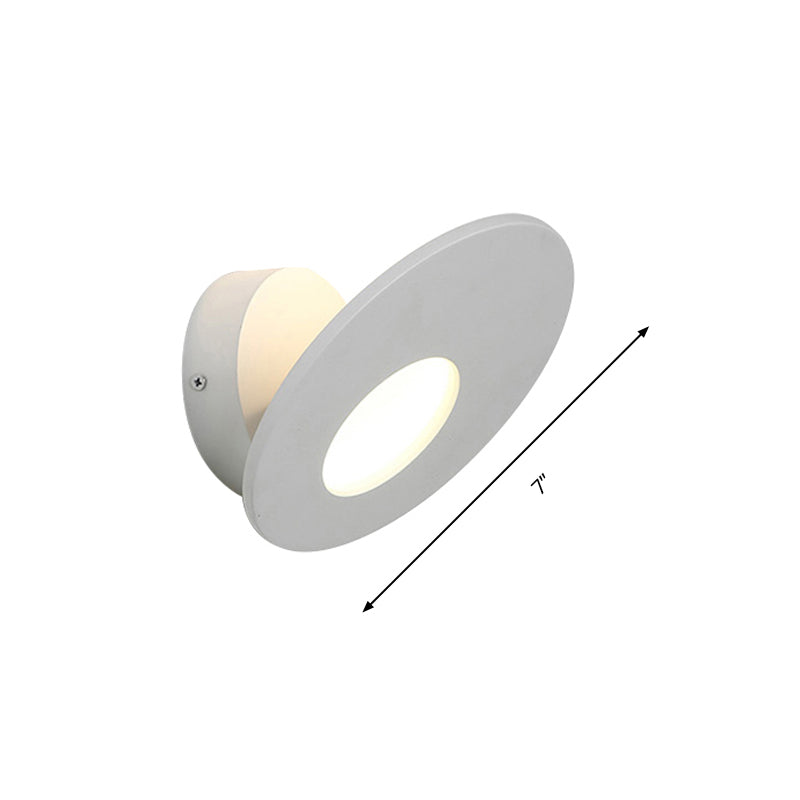Simplistic Style Round Acrylic Sconce Lighting Integrated LED Wall Mounted Lamp in Black/White for Bedroom Clearhalo 'Cast Iron' 'Glass' 'Industrial' 'Modern wall lights' 'Modern' 'Tiffany' 'Traditional wall lights' 'Wall Lamps & Sconces' 'Wall Lights' Lighting' 141929