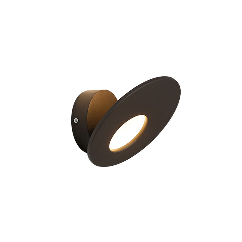 Simplistic Style Round Acrylic Sconce Lighting Integrated LED Wall Mounted Lamp in Black/White for Bedroom Clearhalo 'Cast Iron' 'Glass' 'Industrial' 'Modern wall lights' 'Modern' 'Tiffany' 'Traditional wall lights' 'Wall Lamps & Sconces' 'Wall Lights' Lighting' 141934