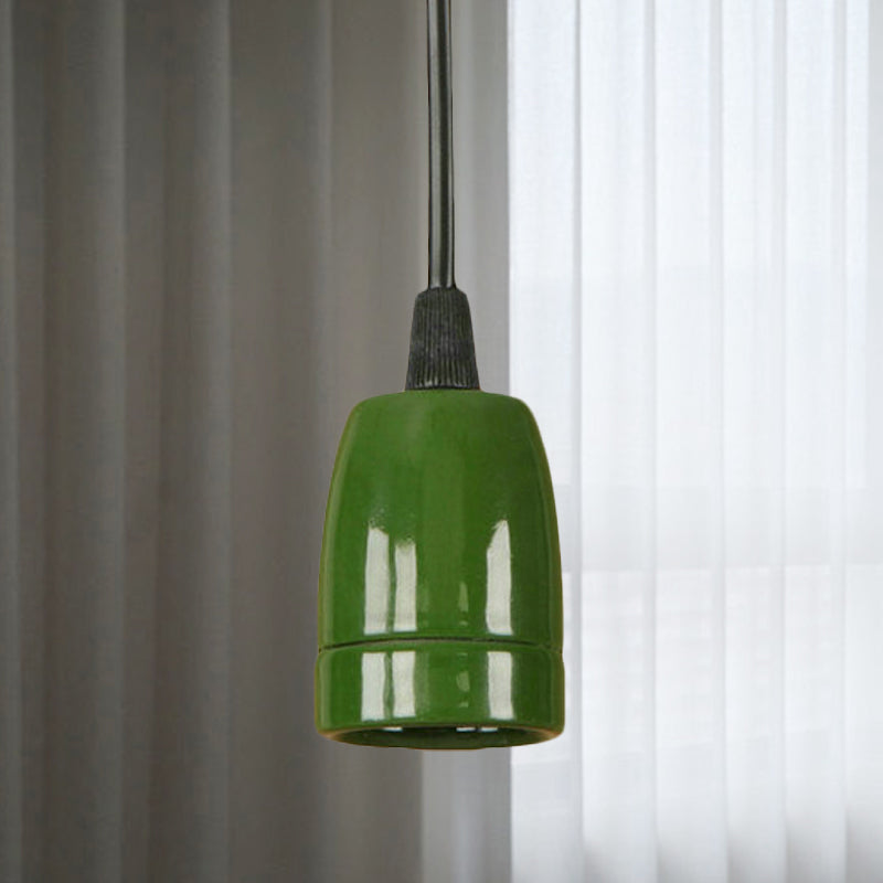 1 Head Mini Hanging Pendant Light with Adjustable Cord Retro Style Black/Red Ceramic Ceiling Hanging Light Clearhalo 'Art Deco Pendants' 'Black' 'Cast Iron' 'Ceiling Lights' 'Ceramic' 'Crystal' 'Industrial Pendants' 'Industrial' 'Metal' 'Middle Century Pendants' 'Pendant Lights' 'Pendants' 'Rustic Pendants' 'Tiffany' Lighting' 1419610