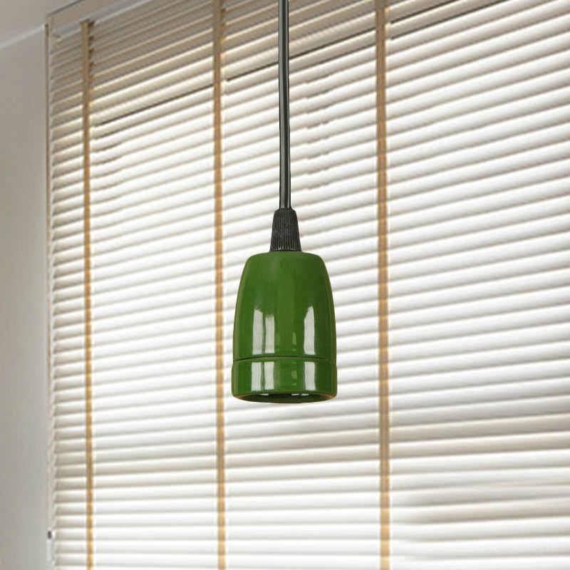 1 Head Mini Hanging Pendant Light with Adjustable Cord Retro Style Black/Red Ceramic Ceiling Hanging Light Clearhalo 'Art Deco Pendants' 'Black' 'Cast Iron' 'Ceiling Lights' 'Ceramic' 'Crystal' 'Industrial Pendants' 'Industrial' 'Metal' 'Middle Century Pendants' 'Pendant Lights' 'Pendants' 'Rustic Pendants' 'Tiffany' Lighting' 1419611