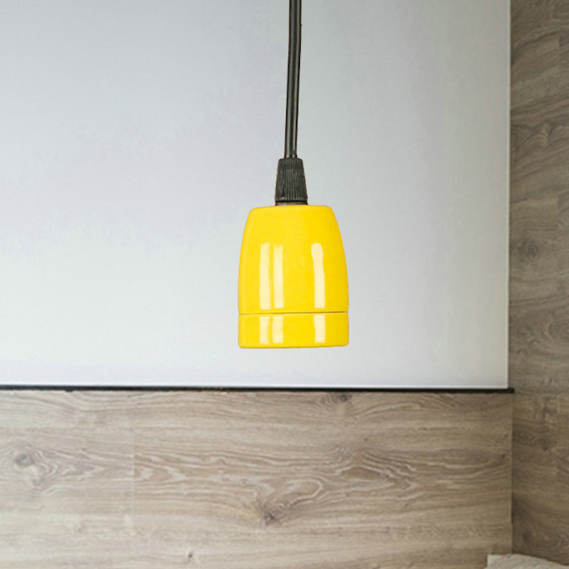 1 Head Mini Hanging Pendant Light with Adjustable Cord Retro Style Black/Red Ceramic Ceiling Hanging Light Clearhalo 'Art Deco Pendants' 'Black' 'Cast Iron' 'Ceiling Lights' 'Ceramic' 'Crystal' 'Industrial Pendants' 'Industrial' 'Metal' 'Middle Century Pendants' 'Pendant Lights' 'Pendants' 'Rustic Pendants' 'Tiffany' Lighting' 1419619