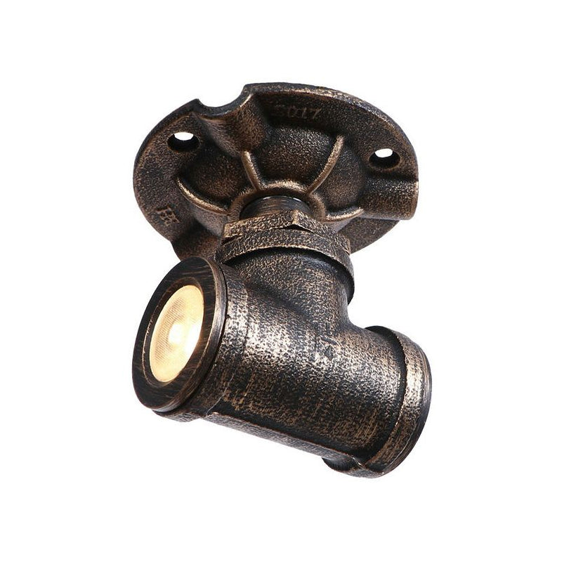 1 Light Metal Semi Flush Light Rustic Industrial Antique Brass Water Pipe Hallway Ceiling Mounted Light Clearhalo 'Ceiling Lights' 'Close To Ceiling Lights' 'Close to ceiling' 'Semi-flushmount' Lighting' 1419740