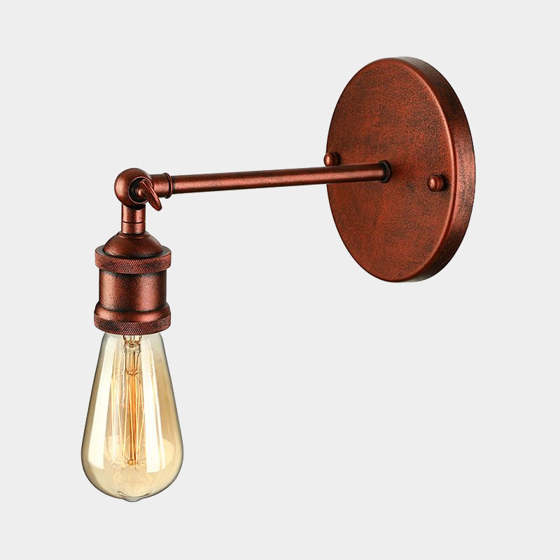 Black/Brass Finish 1 Head Wall Lamp Industrial Metal Mini Sconce Lighting with Bare Bulb for Bedroom Clearhalo 'Art deco wall lights' 'Cast Iron' 'Glass' 'Industrial wall lights' 'Industrial' 'Middle century wall lights' 'Modern' 'Rustic wall lights' 'Tiffany' 'Traditional wall lights' 'Wall Lamps & Sconces' 'Wall Lights' Lighting' 1420581
