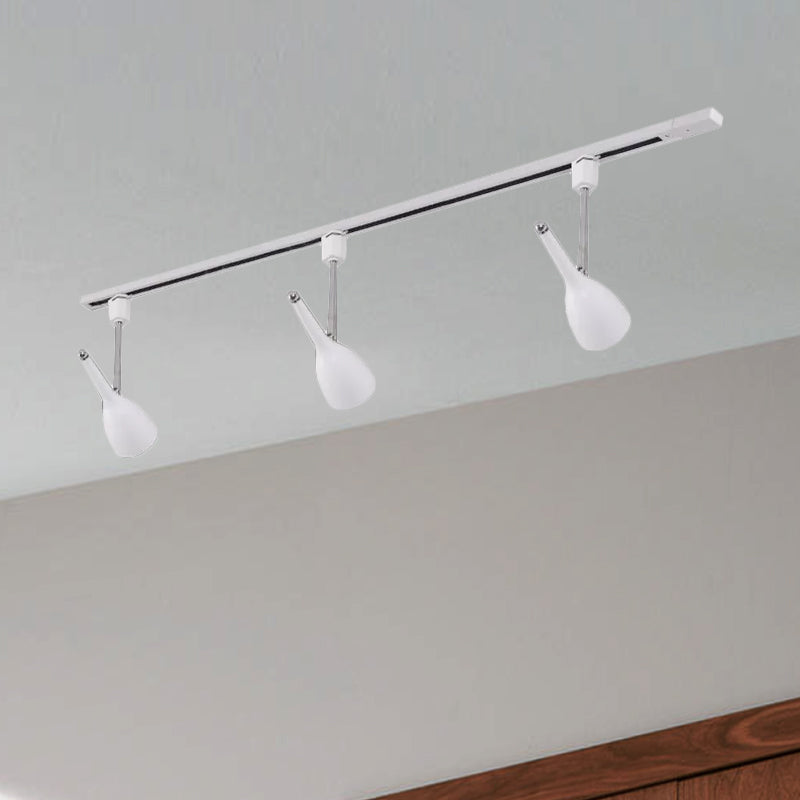 Industrial Stylish Bell Track Light 3 Lights Metallic Rotatable Semi Flush Mount Spotlight in Black/White for Kitchen Clearhalo 'Ceiling Lights' 'Close To Ceiling Lights' 'Close to ceiling' 'Semi-flushmount' Lighting' 1420780