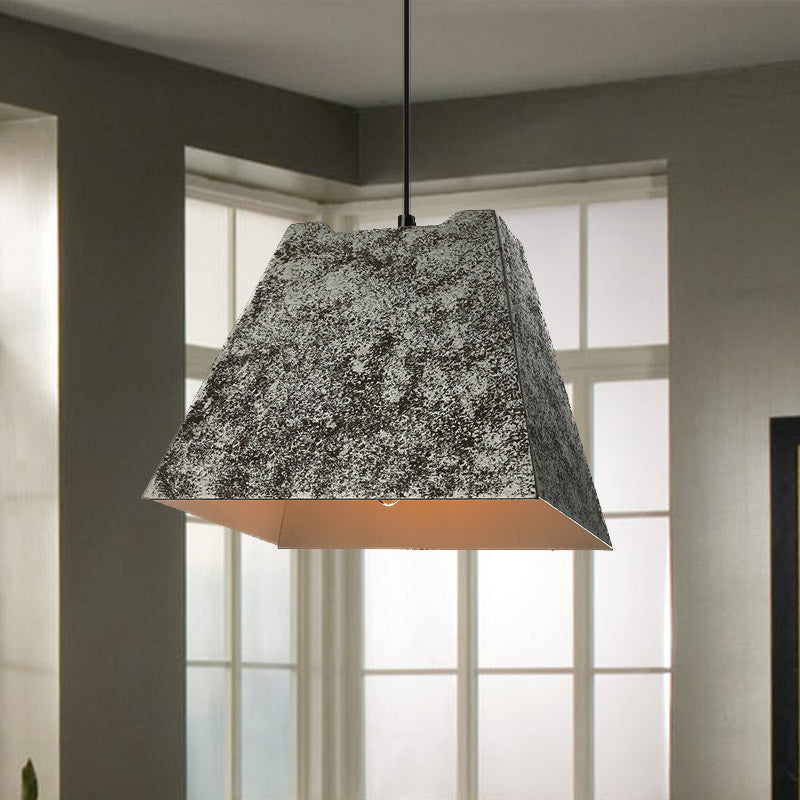 Square/Trapezoid/Set of 4 Metal Pendant Light Antique Style 1 Light Restaurant Hanging Lamp with Adjustable Cord in Aged Black Clearhalo 'Art Deco Pendants' 'Black' 'Cast Iron' 'Ceiling Lights' 'Ceramic' 'Crystal' 'Industrial Pendants' 'Industrial' 'Metal' 'Middle Century Pendants' 'Modern Pendants' 'Modern' 'Pendant Lights' 'Pendants' 'Rustic Pendants' 'Tiffany' Lighting' 1420897