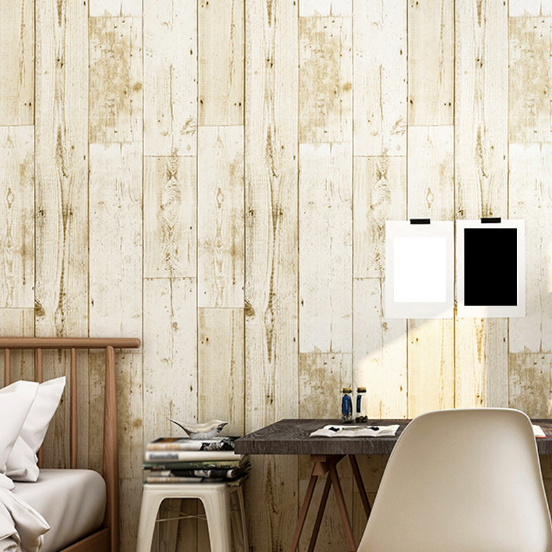 Repurposed Barn Wood Wallpaper Rural Temporary Peel and Stick Bedroom Wall Decor, 34.2-sq ft Clearhalo 'Country wall decor' 'Rustic' 'Wallpaper' Wall Decor' 1421269