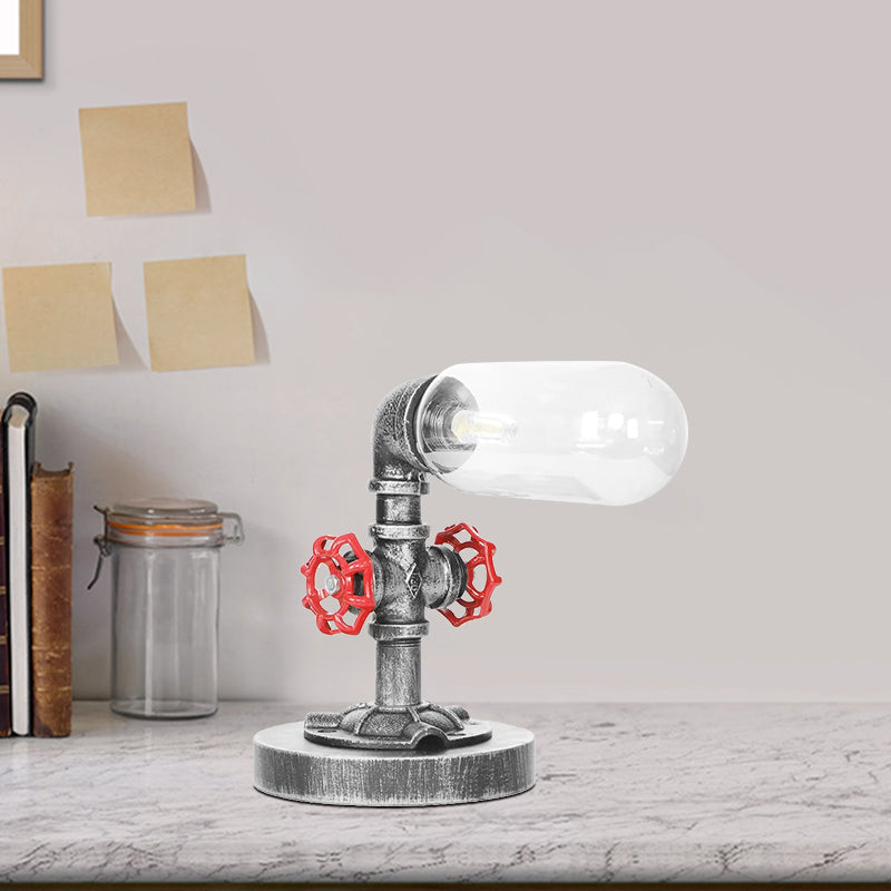 1/4/5-Bulb Capsule Shade Table Ligting Industrial Clear/Amber Glass Night Lamp for Bedroom Clearhalo 'Lamps' 'Table Lamps' Lighting' 1423728