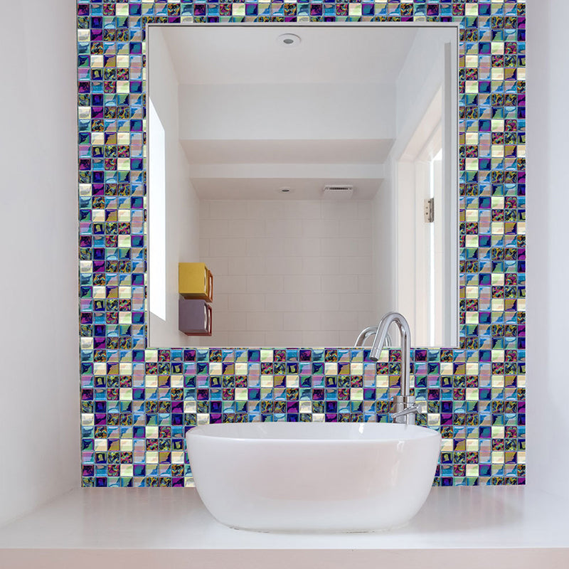 Boho-Chic Tile Wallpaper Panel Multicolored Peel and Stick Wall Art for Bathroom (36 Pcs) Clearhalo 'Wall Decor' 'Wallpaper' 1424675