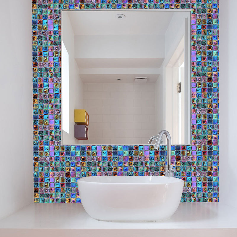 Boho-Chic Tile Wallpaper Panel Multicolored Peel and Stick Wall Art for Bathroom (36 Pcs) Clearhalo 'Wall Decor' 'Wallpaper' 1424679