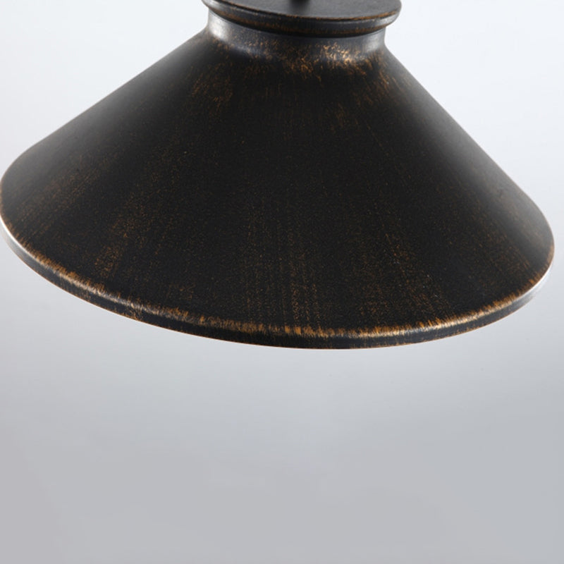 1 Bulb Pendant Light with Tapered Shade Metallic Vintage Style Dining Room Suspension Light in Black/White/Bronze Clearhalo 'Ceiling Lights' 'Modern Pendants' 'Modern' 'Pendant Lights' 'Pendants' Lighting' 142685