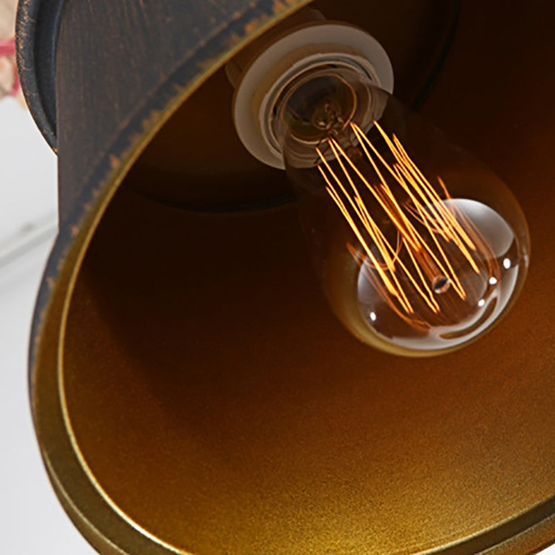 1 Bulb Pendant Light with Tapered Shade Metallic Vintage Style Dining Room Suspension Light in Black/White/Bronze Clearhalo 'Ceiling Lights' 'Modern Pendants' 'Modern' 'Pendant Lights' 'Pendants' Lighting' 142689