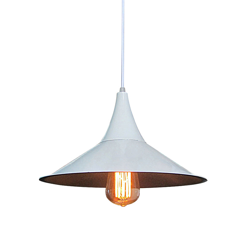 1 Head Pendant Lighting Simple Style Conic Shade Metallic Hanging Lamp in Black/White for Dining Table Clearhalo 'Art Deco Pendants' 'Black' 'Cast Iron' 'Ceiling Lights' 'Ceramic' 'Crystal' 'Industrial Pendants' 'Industrial' 'Metal' 'Middle Century Pendants' 'Pendant Lights' 'Pendants' 'Rustic Pendants' 'Tiffany' Lighting' 142850