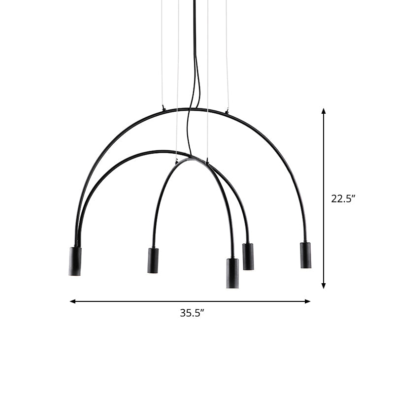 2/3/5 Lights Arched Pendant Lighting Contemporary Metal Black LED Suspension Light for Bar Clearhalo 'Ceiling Lights' 'Modern Pendants' 'Modern' 'Pendant Lights' 'Pendants' Lighting' 142989