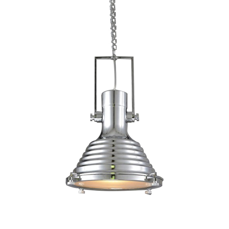 Bronze/Rust/Chrome Finish 1 Head Pendant Lamp Industrial Metallic cone Hanging Ceiling Light, 14"/16" Width Clearhalo 'Art Deco Pendants' 'Cast Iron' 'Ceiling Lights' 'Ceramic' 'Crystal' 'Industrial Pendants' 'Industrial' 'Metal' 'Middle Century Pendants' 'Pendant Lights' 'Pendants' 'Tiffany' Lighting' 143232
