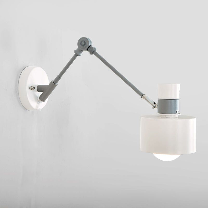 5.5"/6"/7" W Armed Wall Sconce Minimalism Metal 1 Head Wall Mounted Lighting in Grey for Living Room Clearhalo 'Cast Iron' 'Glass' 'Industrial' 'Modern wall lights' 'Modern' 'Tiffany' 'Traditional wall lights' 'Vanity Lights' 'Wall Lights' Lighting' 1433597