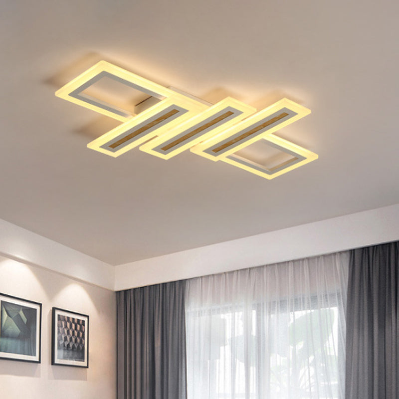 Led Linear Ceiling Lighting Simplicity Metal White Flush Mount Ceiling Light with Diffuser, 23.5"/31.5"/39" Wide Clearhalo 'Ceiling Lights' 'Close To Ceiling Lights' 'Close to ceiling' 'Flush mount' Lighting' 1434187