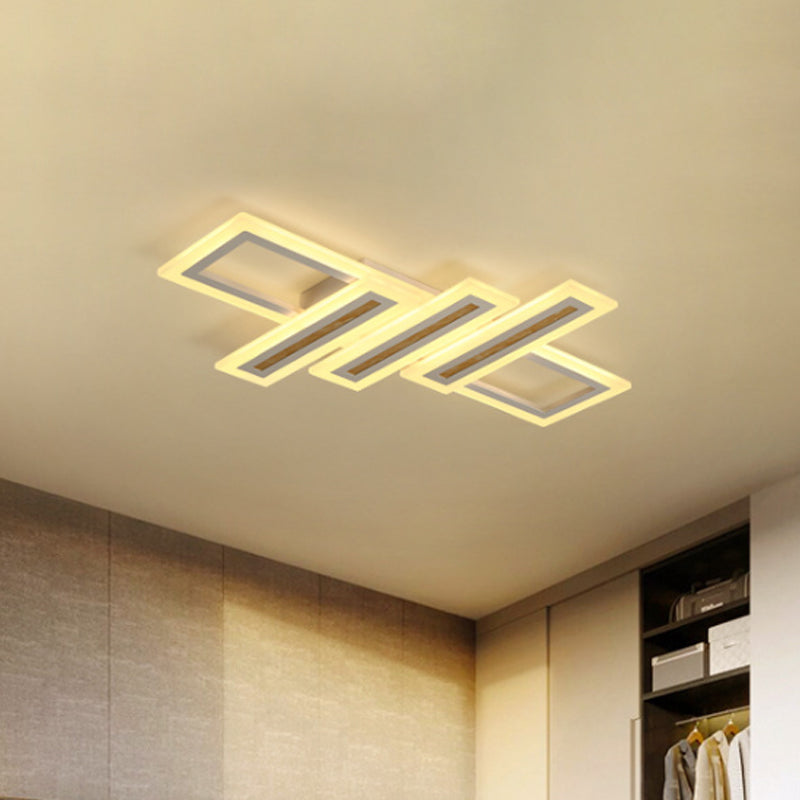 Led Linear Ceiling Lighting Simplicity Metal White Flush Mount Ceiling Light with Diffuser, 23.5"/31.5"/39" Wide Clearhalo 'Ceiling Lights' 'Close To Ceiling Lights' 'Close to ceiling' 'Flush mount' Lighting' 1434188