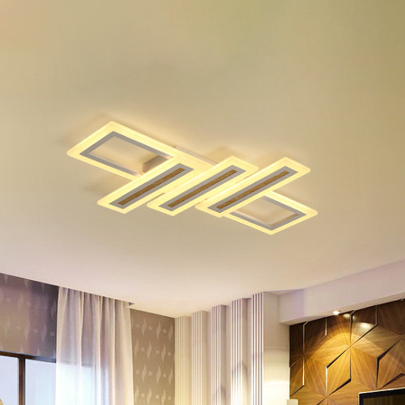Led Linear Ceiling Lighting Simplicity Metal White Flush Mount Ceiling Light with Diffuser, 23.5"/31.5"/39" Wide Clearhalo 'Ceiling Lights' 'Close To Ceiling Lights' 'Close to ceiling' 'Flush mount' Lighting' 1434190