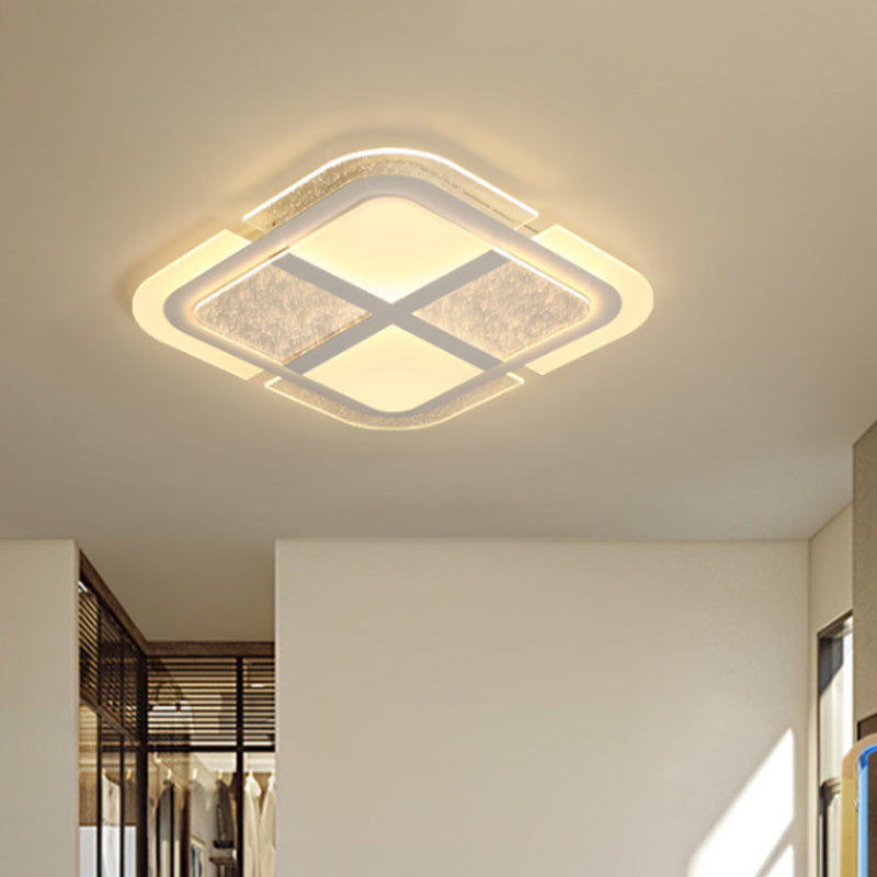 Modern Square Ceiling Light with Mosaic Design Acrylic Led Bedroom Flush Ceiling Light in Warm/White, 16"/19.5"/23.5" W Clearhalo 'Ceiling Lights' 'Close To Ceiling Lights' 'Close to ceiling' 'Flush mount' Lighting' 1434198