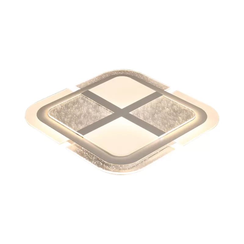 Modern Square Ceiling Light with Mosaic Design Acrylic Led Bedroom Flush Ceiling Light in Warm/White, 16"/19.5"/23.5" W Clearhalo 'Ceiling Lights' 'Close To Ceiling Lights' 'Close to ceiling' 'Flush mount' Lighting' 1434200