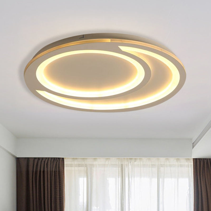 White Ripple Flush Lighting Modern Simple Metal Led Flushmount Light, 16"/19.5"/23.5" Wide Clearhalo 'Ceiling Lights' 'Close To Ceiling Lights' 'Close to ceiling' 'Flush mount' Lighting' 1434219