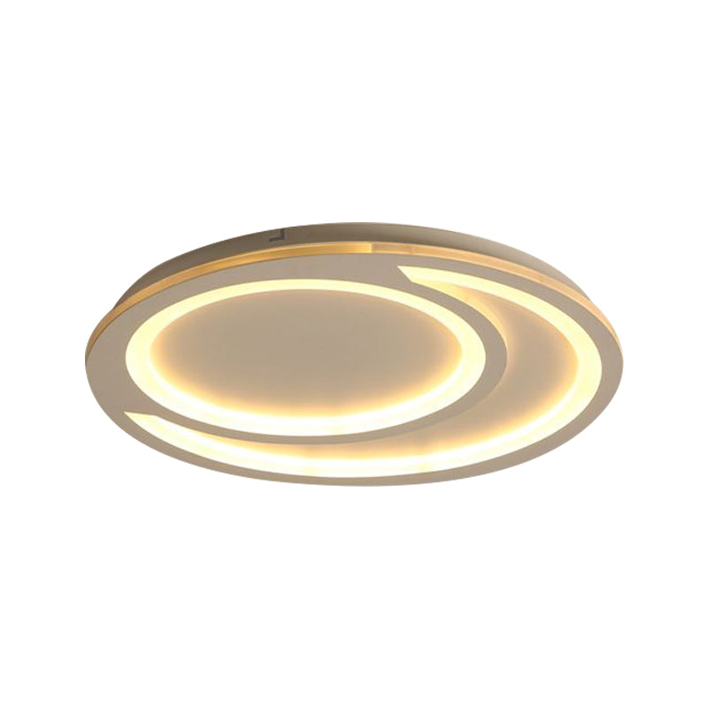 White Ripple Flush Lighting Modern Simple Metal Led Flushmount Light, 16"/19.5"/23.5" Wide Clearhalo 'Ceiling Lights' 'Close To Ceiling Lights' 'Close to ceiling' 'Flush mount' Lighting' 1434220