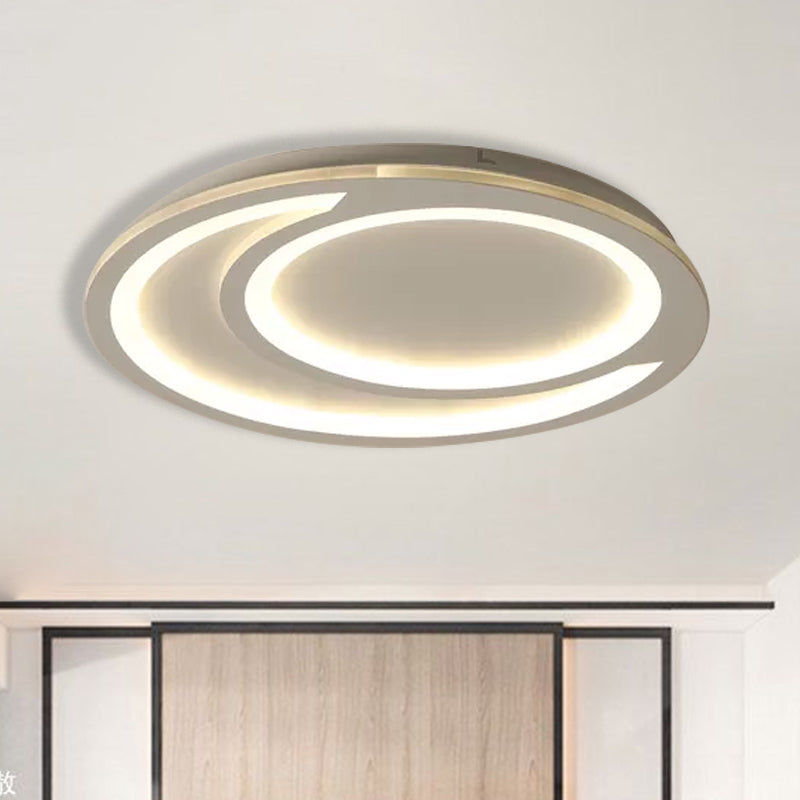 White Ripple Flush Lighting Modern Simple Metal Led Flushmount Light, 16"/19.5"/23.5" Wide Clearhalo 'Ceiling Lights' 'Close To Ceiling Lights' 'Close to ceiling' 'Flush mount' Lighting' 1434221