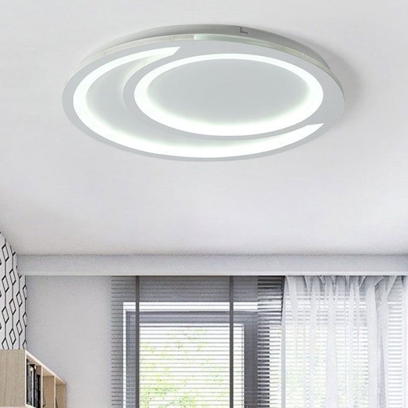 White Ripple Flush Lighting Modern Simple Metal Led Flushmount Light, 16"/19.5"/23.5" Wide Clearhalo 'Ceiling Lights' 'Close To Ceiling Lights' 'Close to ceiling' 'Flush mount' Lighting' 1434223