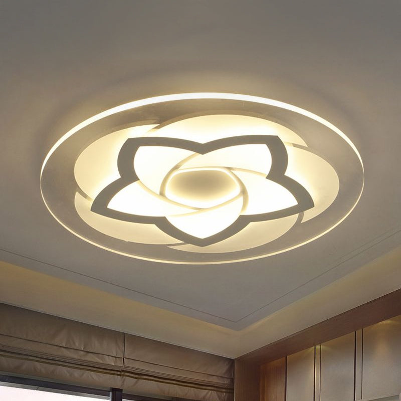 16"/19.5"/23.5"/29.5" W Flower Flush Light Modern Acrylic Ultra Thin Led Flush Ceiling Light for Bedroom Clearhalo 'Ceiling Lights' 'Close To Ceiling Lights' 'Close to ceiling' 'Flush mount' Lighting' 1434308
