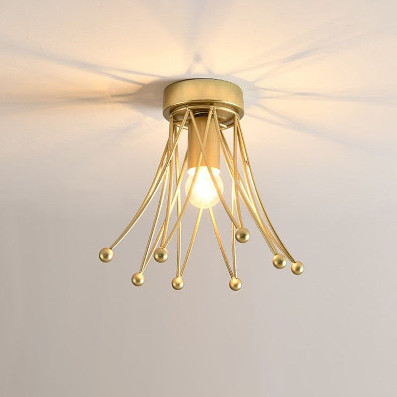 Metallic Crown Flush Mount Lighting Modern 1 Light Kids Flush Ceiling Light in Black/Gold/White Clearhalo 'Ceiling Lights' 'Close To Ceiling Lights' 'Close to ceiling' 'Flush mount' Lighting' 1434333