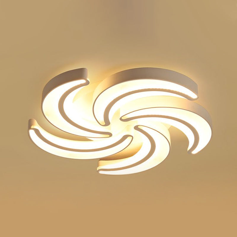 Contemporary Flower Flush Mount Light Acrylic Warm/White Lighting LED Ceiling Fixture in White for Hotel Clearhalo 'Ceiling Lights' 'Close To Ceiling Lights' 'Close to ceiling' 'Flush mount' Lighting' 1434421