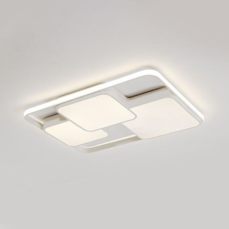 Black/White Rectangle Flush Ceiling Light Contemporary Acrylic LED Flushmount Light for Cafe Clearhalo 'Ceiling Lights' 'Close To Ceiling Lights' 'Close to ceiling' 'Flush mount' Lighting' 1434467